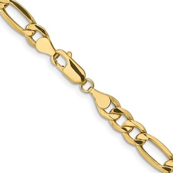 10K Gold 6mm wide Solid Figaro Chain, 24 inches long - Picture 3 of 4